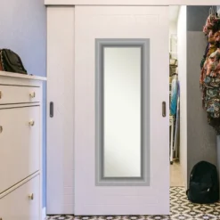 Amanti Art Peak Polished Nickel 20" x 54" Full Length Over the Door Mirror -Amanti Art Shop GUEST 00591335 a56c 416c a8c4 916d22fb8f96