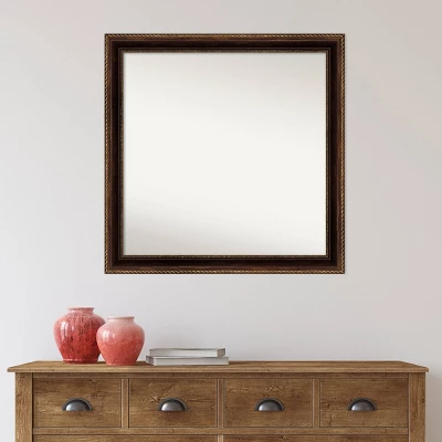 Amanti Art 30" x 30" Corded Bronze Non-Beveled Bathroom Wall Mirror 9 Amanti Art 30" x 30" Corded Bronze Non-Beveled Bathroom Wall Mirror - Image 7