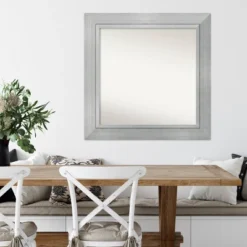 Amanti Art 33" x 33" Romano Silver Wood Bathroom Wall Mirror -Amanti Art Shop GUEST 0106619d 36b2 4c5b 8092 e6641b03a855