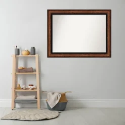 Amanti Art Vogue Bronze Bathroom Wall Mirror - 45" x 34" Non-Beveled Design -Amanti Art Shop GUEST 01193937 0e88 4563 ab58 e8dd9f1bb26a