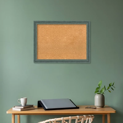 Amanti Art 31x23 Upcycled Wood Framed Natural Cork Board - Teal/Gray 7 Amanti Art 31x23 Upcycled Wood Framed Natural Cork Board - Teal/Gray - Image 5