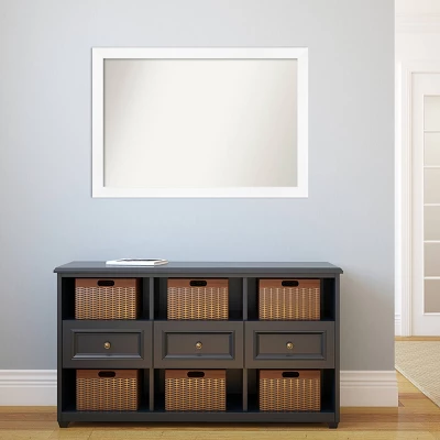 Amanti Art 39" x 27" Cabinet White Narrow Non-Beveled Wall Mirror 7 Amanti Art 39" x 27" Cabinet White Narrow Non-Beveled Wall Mirror - Image 5