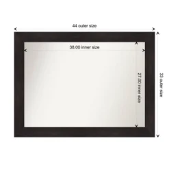 Amanti Art 44"x33" Non-Beveled Espresso Wall Mirror: Modern Decor, Includes Mounting Hardware 19 Amanti Art 44"x33" Non-Beveled Espresso Wall Mirror: Modern Decor, Includes Mounting Hardware -Amanti Art Shop GUEST 01dd375e 90ab 4d9c 97d1 373e02ec3fc5