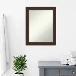 Amanti Art Lara Wood Bathroom Wall Mirror in Bronze - 23" x 29" -Amanti Art Shop GUEST 021f8a4e a834 4407 afe7 07fab29b64a8