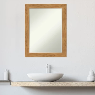 Amanti Art Carlisle Petite Bevel Wood Bathroom Wall Mirror - Blonde Finish 10 Amanti Art Carlisle Petite Bevel Wood Bathroom Wall Mirror - Blonde Finish - Image 8