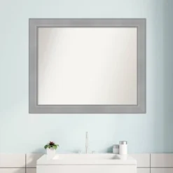 Amanti Art Vista Brushed Nickel 32" x 26" Non-Beveled Bathroom Wall Mirror 17 Amanti Art Vista Brushed Nickel 32" x 26" Non-Beveled Bathroom Wall Mirror -Amanti Art Shop GUEST 0295018d 3aa8 4341 81c4 6023095393fb