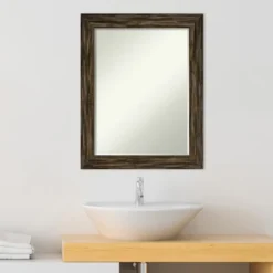 Amanti Art Fencepost Brown Narrow Wood Bathroom Wall Mirror -Amanti Art Shop GUEST 029942d8 dc62 4cf5 9382 5d7c96bae546
