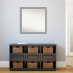 Amanti Art 30" x 30" Brushed Nickel Modern Non-Beveled Wall Mirror -Amanti Art Shop GUEST 02b42b33 9d58 4e03 a3fa 6028129ea23c