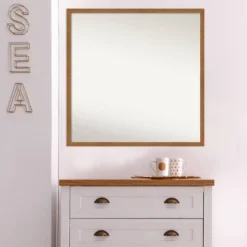 Amanti Art Carlisle Blonde Narrow Wood Wall Mirror - 27" x 27" -Amanti Art Shop GUEST 02e4095f 5b57 467f 9635 73fb1794d72e
