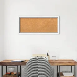 Amanti Art Morgan 32x14 Natural Cork Board with White and Blue Wood Frame -Amanti Art Shop GUEST 02e45446 05ba 45f5 bb69 2b7313e89060
