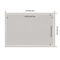 38"x26" Two Tone Wood Frame Gray Cork Board Silver - Amanti Art -Amanti Art Shop GUEST 0306f2b9 2b13 4cbd ab7a a331f7f89050
