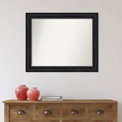 33" X 27" Non-Beveled Astor Black Wall Mirror - Amanti Art -Amanti Art Shop GUEST 030c1f1c 8839 4dea 9c6d 6e692f6ca64a