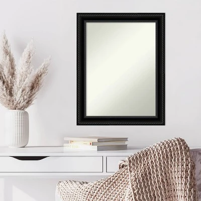 Amanti Art 22" x 28" Corded Black Framed Wall Mirror 7 Amanti Art 22" x 28" Corded Black Framed Wall Mirror - Image 5