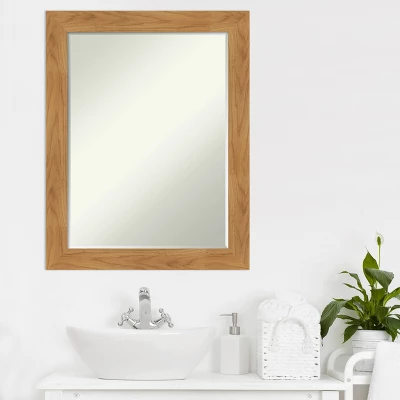 Amanti Art Carlisle Petite Bevel Wood Bathroom Wall Mirror - Blonde Finish 8 Amanti Art Carlisle Petite Bevel Wood Bathroom Wall Mirror - Blonde Finish - Image 6