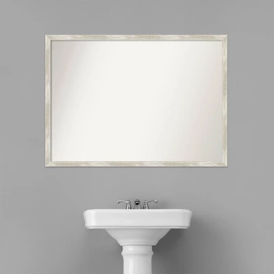 Amanti Art 40" x 29" Crackled Metallic Narrow Silver Bathroom Wall Mirror 10 Amanti Art 40" x 29" Crackled Metallic Narrow Silver Bathroom Wall Mirror - Image 8