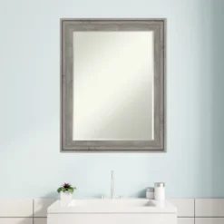 Amanti Art Regis Barnwood Grey Wood Bathroom Wall Mirror with Petite Bevel -Amanti Art Shop GUEST 03b042f6 1c2e 4132 a8fe b008b07d27bd