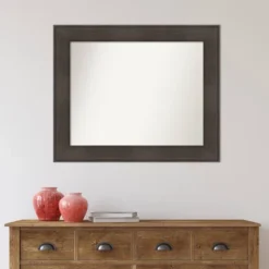 34" X 28" Non-Beveled William Rustic Woodgrain Bathroom Wall Mirror - Amanti Art 15 34" X 28" Non-Beveled William Rustic Woodgrain Bathroom Wall Mirror - Amanti Art -Amanti Art Shop GUEST 03b347fa 37f0 4703 8b3a fef19377693b