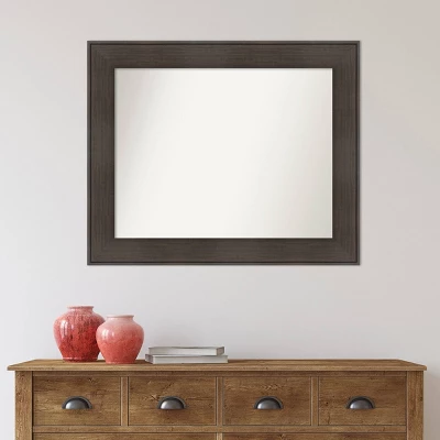 34" X 28" Non-Beveled William Rustic Woodgrain Bathroom Wall Mirror - Amanti Art 8 34" X 28" Non-Beveled William Rustic Woodgrain Bathroom Wall Mirror - Amanti Art - Image 6