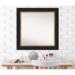 Amanti Art Vogue Black 33" x 33" Non-Beveled Square Wall Mirror 17 Amanti Art Vogue Black 33" x 33" Non-Beveled Square Wall Mirror -Amanti Art Shop GUEST 03d7774e 267b 44e8 bc25 48ab7f604271