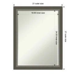 Amanti Art Domus Dark Silver Petite Bevel Wood Bathroom Wall Mirror 27 X 21 In. -Amanti Art Shop GUEST 04321ac7 3d63 4f9f a482 1652788a7734