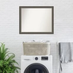 31" X 25" Non-Beveled Domus Wood Bathroom Wall Mirror Dark Silver - Amanti Art 16 31" X 25" Non-Beveled Domus Wood Bathroom Wall Mirror Dark Silver - Amanti Art -Amanti Art Shop GUEST 046d6d26 1874 4fbd b7e8 8e99c9883856