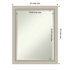 Amanti Art Romano Silver Narrow Wood Bathroom Wall Mirror - 27.75 x 21.75 12 Amanti Art Romano Silver Narrow Wood Bathroom Wall Mirror - 27.75 x 21.75 -Amanti Art Shop GUEST 04bc192f b581 4c44 ae80 ea0d00143630