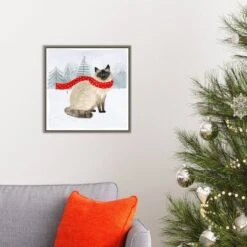 Amanti Art Christmas Cats and Dogs III by Victoria Borges - 16x16 Framed Canvas -Amanti Art Shop GUEST 053e8bdd 9d27 479b b48d 970c15b7a668