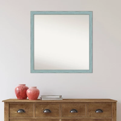 Amanti Art 28" x 28" Sky Blue Rustic Real Wood Non-Beveled Wall Mirror 9 Amanti Art 28" x 28" Sky Blue Rustic Real Wood Non-Beveled Wall Mirror - Image 7