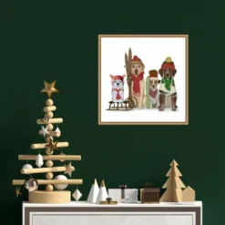 Amanti Art Christmas Dogs Winter Sports Fans 16x16 Framed Canvas Wall Art by Fab Funky -Amanti Art Shop GUEST 05b2b5dc d0a1 474d 9177 12ac6689f0cb