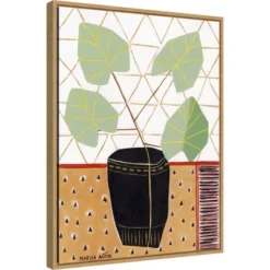 Amanti Art Gold Tablecloth 5 by Marisa Anon - 18" x 24" Framed Canvas Wall Art