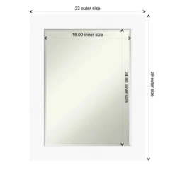 Amanti Art Cabinet White Petite Bevel Bathroom Wall Mirror (29.5" x 23.5") -Amanti Art Shop GUEST 06282a0c f1ff 4e62 a435 897cb5774875