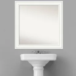Amanti Art Craftsman White Wood Bathroom Wall Mirror - 31 x 31 Inch Non-Beveled -Amanti Art Shop GUEST 06bfe215 7640 4022 9c28 08256969e79c