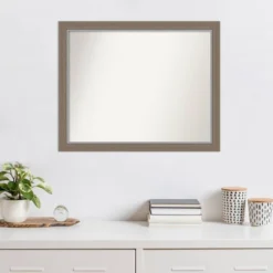 Amanti Art 31" x 25" Eva Brown Narrow Non-Beveled Wall Mirror -Amanti Art Shop GUEST 06eff3ca 454a 4973 81b9 d612e7588687