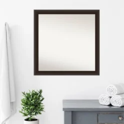 Amanti Art Romano Espresso Narrow Wood Bathroom Wall Mirror - 30" x 30" -Amanti Art Shop GUEST 07111d8b 7004 498a a63e 5880bd1028a6