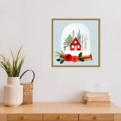 Amanti Art Snow Globe Village I by Victoria Barnes 16" x 16" Framed Canvas Wall Art -Amanti Art Shop GUEST 07262a95 f445 4f36 bf31 de09b7d2abd2