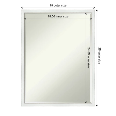 Amanti Art Breeze Distressed White Petite Bevel Wood Bathroom Wall Mirror - 25 x 19 in. 5 Amanti Art Breeze Distressed White Petite Bevel Wood Bathroom Wall Mirror - 25 x 19 in. - Image 3