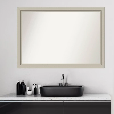 Amanti Art Romano Silver Narrow Wood Bathroom Wall Mirror - 40" x 28" 7 Amanti Art Romano Silver Narrow Wood Bathroom Wall Mirror - 40" x 28" - Image 5