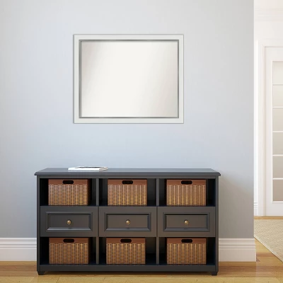 Amanti Art 31" x 25" Eva White Silver Narrow Non-Beveled Wall Mirror 7 Amanti Art 31" x 25" Eva White Silver Narrow Non-Beveled Wall Mirror - Image 5