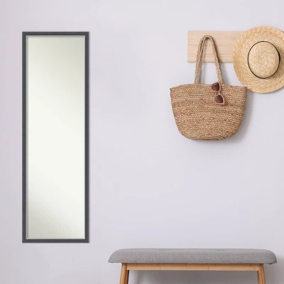 Amanti Art Eva Thin Framed Full Length On The Door Mirror - Black and Silver 7 Amanti Art Eva Thin Framed Full Length On The Door Mirror - Black and Silver - Image 5