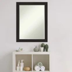 Amanti Art Furniture Espresso Narrow Petite Bevel Bathroom Wall Mirror -Amanti Art Shop GUEST 0884e2d3 04d9 4ca4 84f0 30f2288019e6
