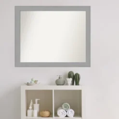 Amanti Art Brushed Nickel Non-Beveled Bathroom Wall Mirror -Amanti Art Shop GUEST 08c23346 c274 468e ae2c aca630df8ae2