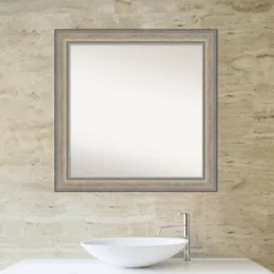 Amanti Art Fleur Champagne Silver Wood Bathroom Wall Mirror - 31x31 Square -Amanti Art Shop GUEST 08d5d162 982a 49f5 9267 e327a239d2a4
