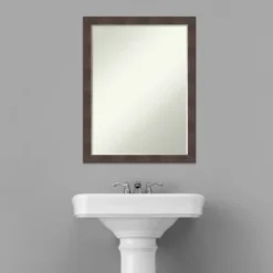 Amanti Art Whiskey Brown Rustic Wood Bathroom Mirror with Petite Bevel 16 Amanti Art Whiskey Brown Rustic Wood Bathroom Mirror with Petite Bevel -Amanti Art Shop GUEST 0900c509 1b57 4557 87aa 7558cf0a4e18