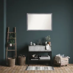 39"x27" Non-Beveled Edwin Wood Bathroom Wall Mirror Gray - Amanti Art: Modern Rectangle, Wall Mount 15 39"x27" Non-Beveled Edwin Wood Bathroom Wall Mirror Gray - Amanti Art: Modern Rectangle, Wall Mount -Amanti Art Shop GUEST 09a0af38 4400 43e4 b883 26ceb51fbd52