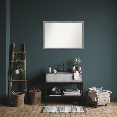 39"x27" Non-Beveled Edwin Wood Bathroom Wall Mirror Gray - Amanti Art: Modern Rectangle, Wall Mount 8 39"x27" Non-Beveled Edwin Wood Bathroom Wall Mirror Gray - Amanti Art: Modern Rectangle, Wall Mount - Image 6