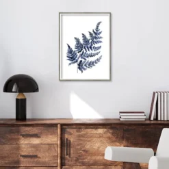 Amanti Art Botanical Fern Indigo by Sara Berrenson - 19" x 25" Wood Framed Wall Art -Amanti Art Shop GUEST 09b42a71 487f 40e6 b92a 272578f15481