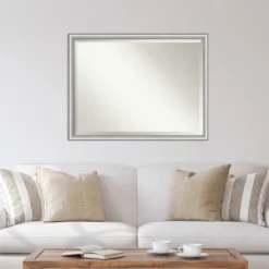 43" X 33" Beveled Salon Silver Narrow Wall Mirror - Amanti Art: Modern Polystyrene Frame, No Assembly Required -Amanti Art Shop GUEST 09b7148f 4e30 4c30 8f9d f7443364c3b0