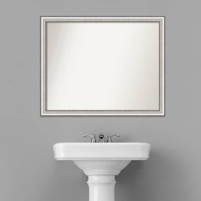 Amanti Art Salon Silver Narrow Bathroom Wall Mirror - 31 x 25 Inch 9 Amanti Art Salon Silver Narrow Bathroom Wall Mirror - 31 x 25 Inch - Image 7