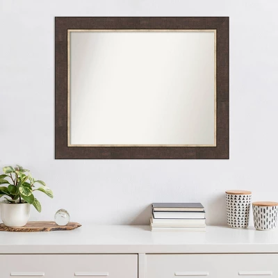 33" X 27" Non-Beveled Lined Bronze Wall Mirror - Amanti Art 9 33" X 27" Non-Beveled Lined Bronze Wall Mirror - Amanti Art - Image 7