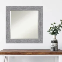 Amanti Art Bark Rustic Gray Framed Beveled Wall Mirror - 25" x 25" -Amanti Art Shop GUEST 0a097a18 a973 4156 936d 7bc8e662628f